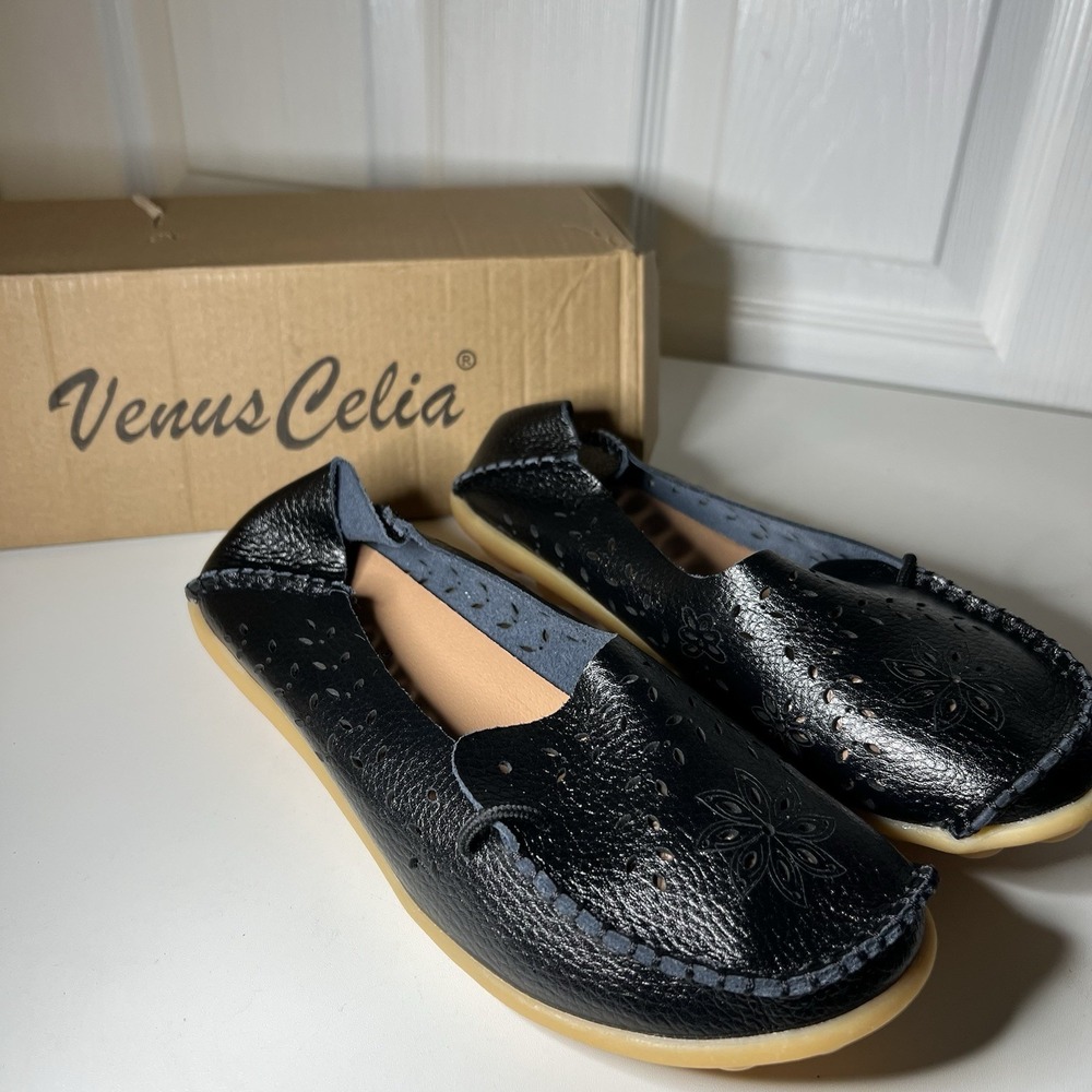 Venus‎ Celia Womens Shoes Comfort Flat Loafers Size 7 Black
